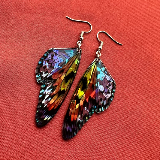Orecchini Pendenti Ali di Farfalla Multicolore – Stile Vintage