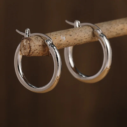 Orecchini a Cerchio in Oro e Argento