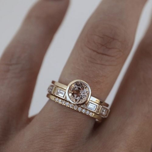 Anello Solitario con Cinturino in Oro