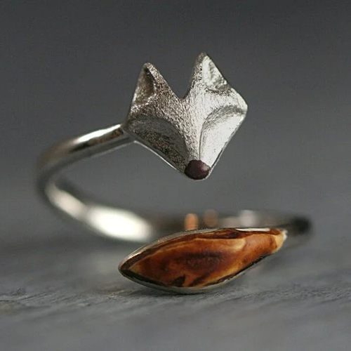 Anello Vintage Aperto a Forma di Volpe