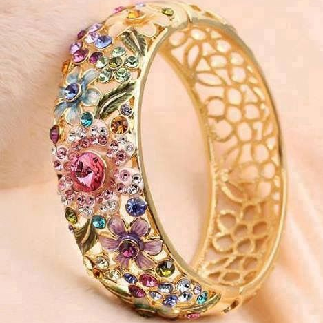 Anello Hollow Vintage Colorato Dorato