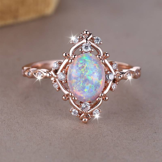 Anello Vintage con Opale Rosa