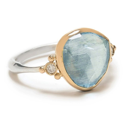 Anello Vintage con Pietra Acquamarina