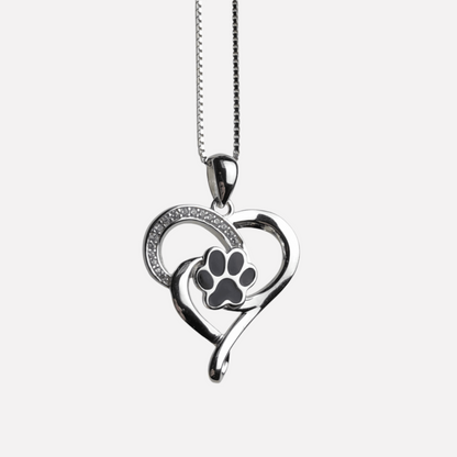 Collana Infinito con Cuore e Zampa in Acciaio Inox
