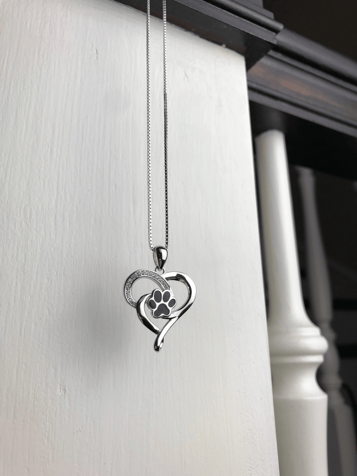 Collana Infinito con Cuore e Zampa in Acciaio Inox