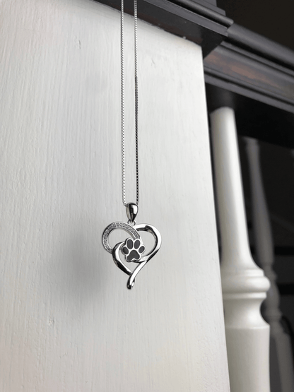 Collana Infinito con Cuore e Zampa in Acciaio Inox