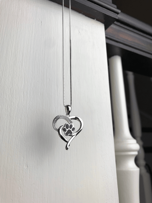 Collana Infinito con Cuore e Zampa in Acciaio Inox