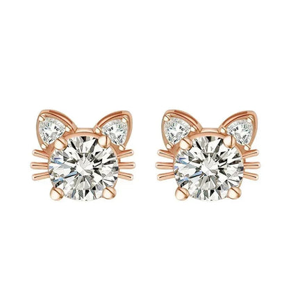 Orecchini Gatto con Moissanite 1 ct in Argento 925