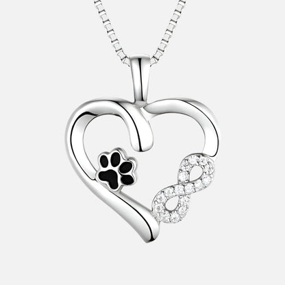 Collana con Zampa e Cuore con Charm Infinito