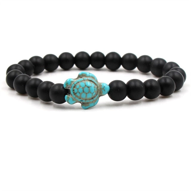 Bracciale con Tartaruga Marina e Perline in Pietra – Tanti Colori