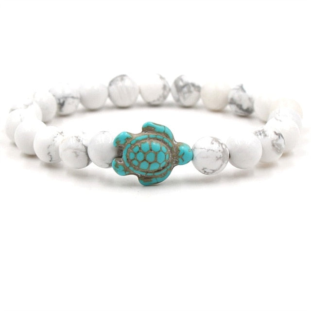 Bracciale con Tartaruga Marina e Perline in Pietra – Tanti Colori