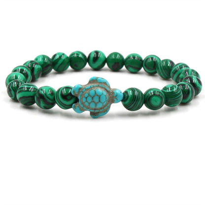 Bracciale con Tartaruga Marina e Perline in Pietra – Tanti Colori