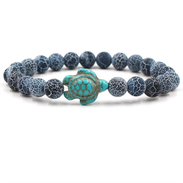 Bracciale con Tartaruga Marina e Perline in Pietra – Tanti Colori
