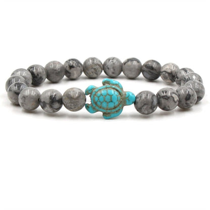 Bracciale con Tartaruga Marina e Perline in Pietra – Tanti Colori