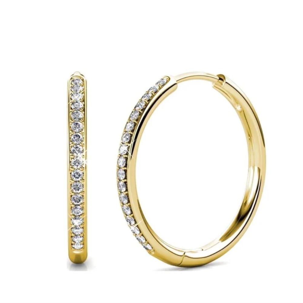 Orecchini a Cerchio Sorel Classic – Color Oro con Pietre