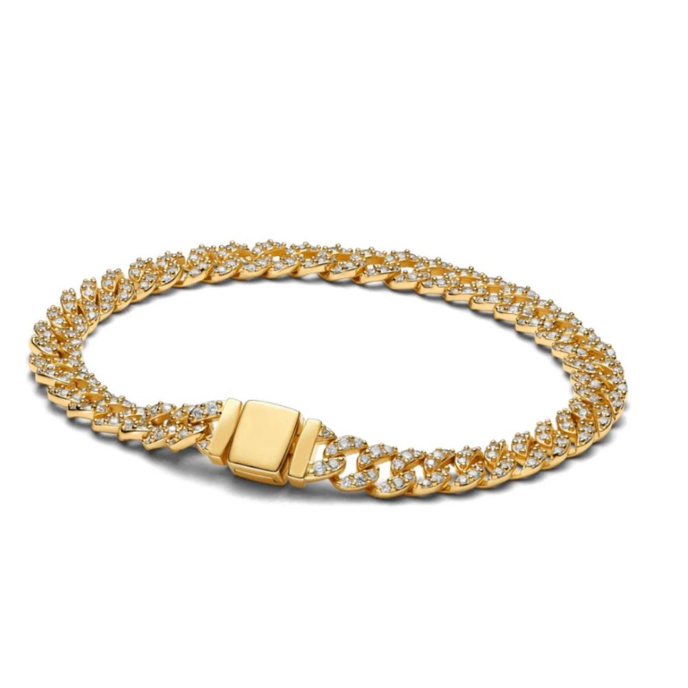 Bracciale Lunara – Groumette Color Oro con Pietre Pavé