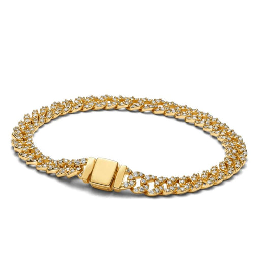 Bracciale Lunara – Groumette Color Oro con Pietre Pavé