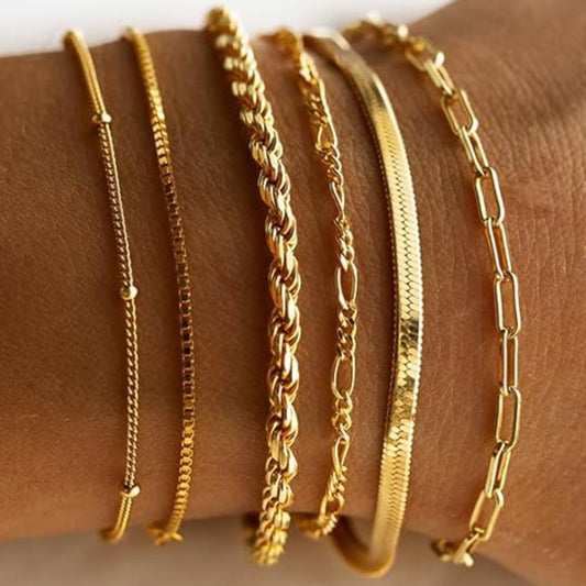Set di Bracciali Isabella – Catene Classiche Color Oro