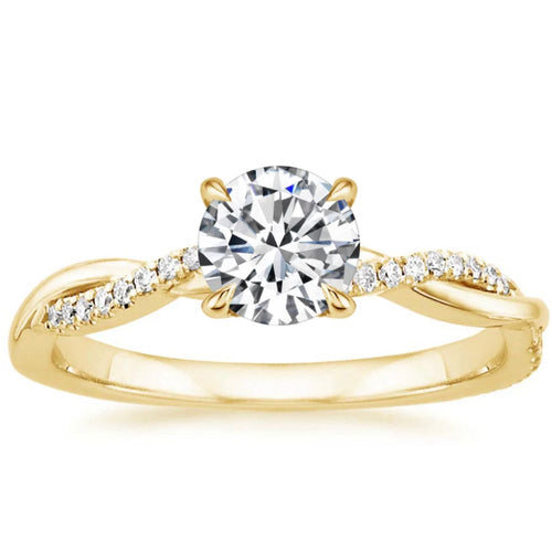 Anello Solitario Twisted Diamond – Fascia Intrecciata Color Oro