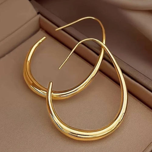 Orecchini a Cerchio Ovali Stile Antico – Color Oro