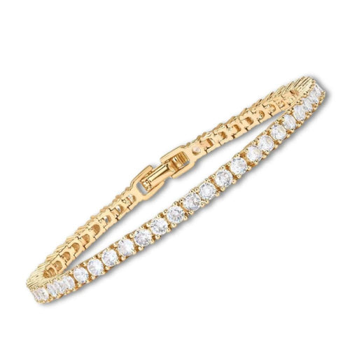 Bracciale Tennis Color Oro con Pietre Trasparenti