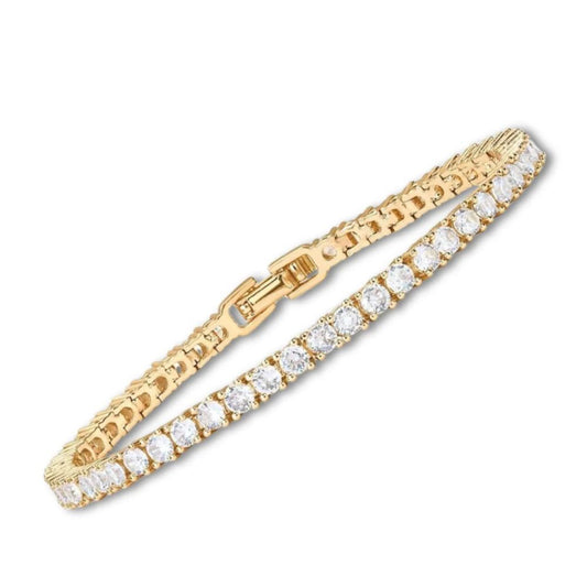 Bracciale Tennis Color Oro con Pietre Trasparenti