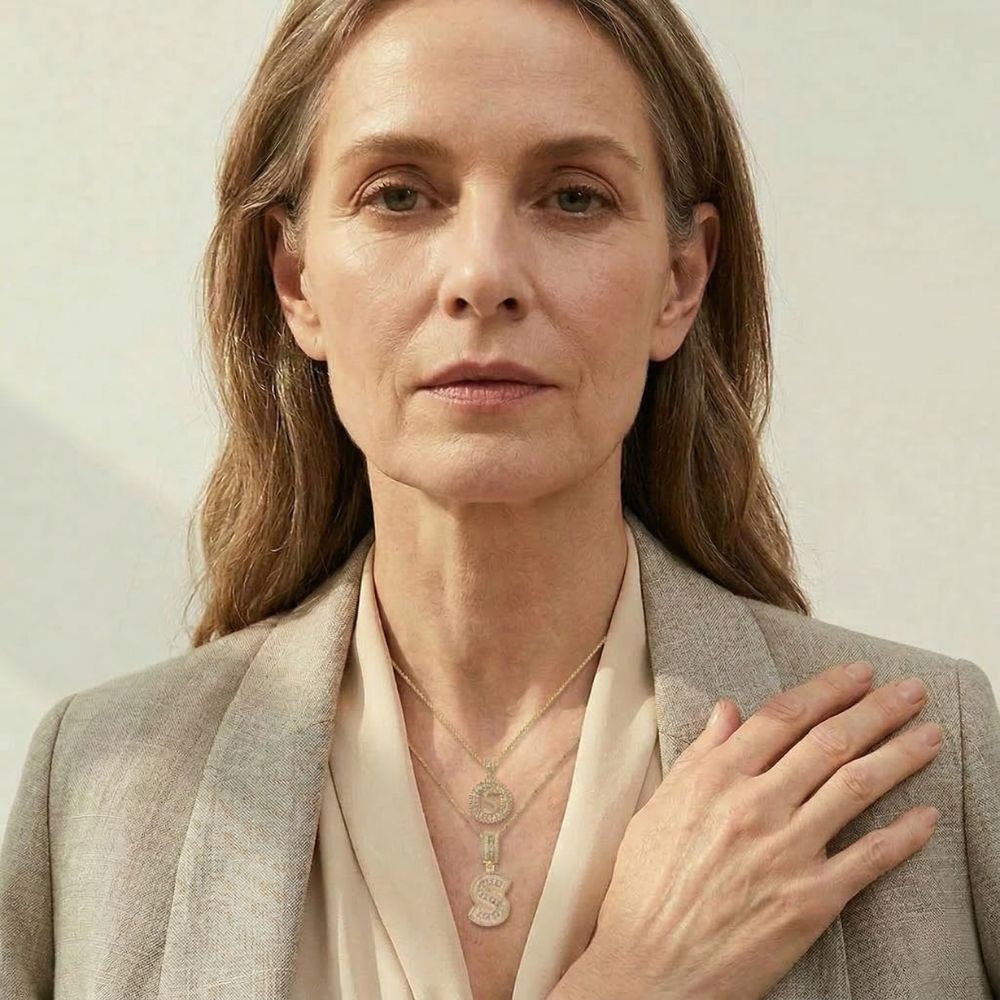 Collana con Iniziale Pavé – Lettera Color Oro con Pietre