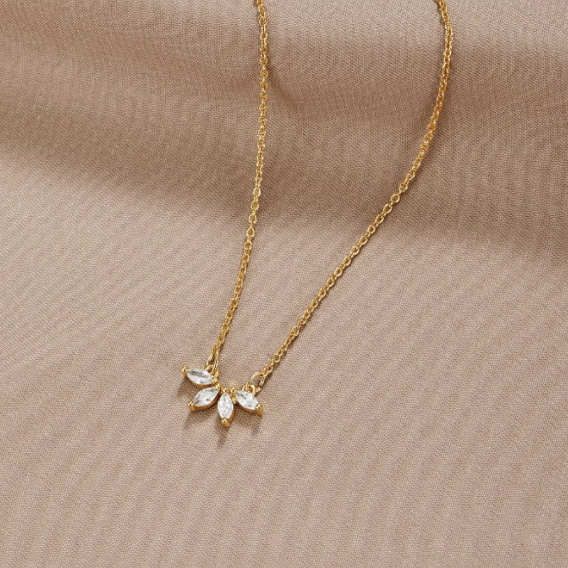 Collana con Pendente a Foglia in Cristallo Tiffany