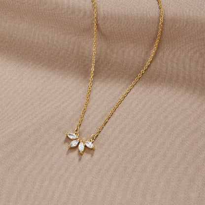 Collana con Pendente a Foglia in Cristallo Tiffany
