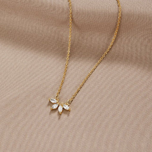Collana con Pendente a Foglia in Cristallo Tiffany
